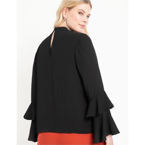 Eloquii Dramatic Sleeve Top Black Size 14 - Picture 2 of 7